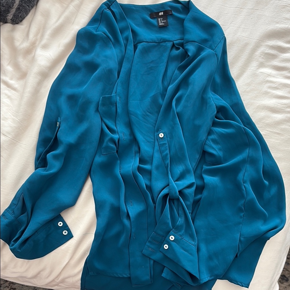 H&M Teal Button Down Shirt